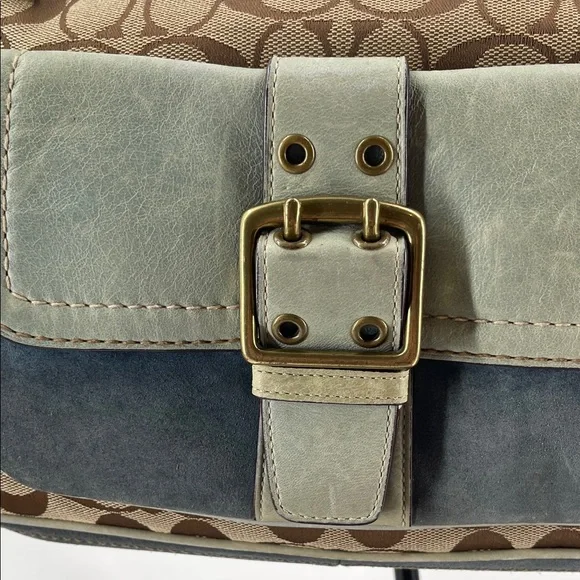 1.18.26 Coach Legacy Jacquard & Blue Suede 👀 11”x8” - Picture 2 of 16